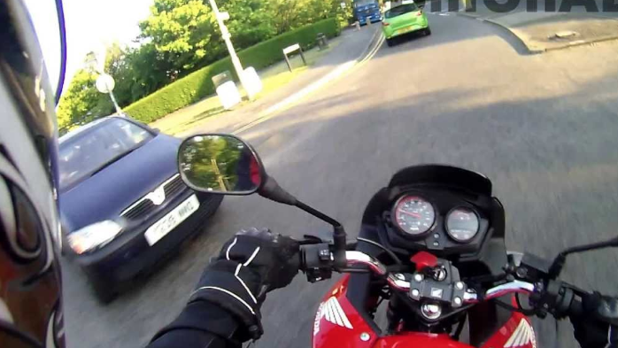 motorcycle near miss.